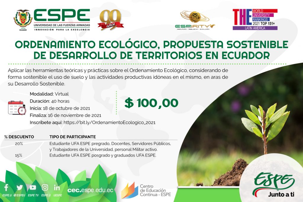 Ordenamiento Ecológico, Propuesta Sostenible de Desarrollo de Territorios en Ecuador